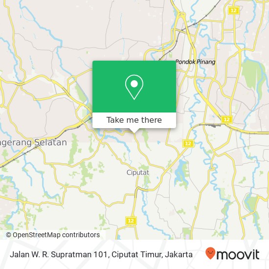 Jalan W. R. Supratman 101, Ciputat Timur map