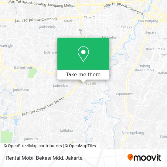 Rental Mobil Bekasi Mdd map