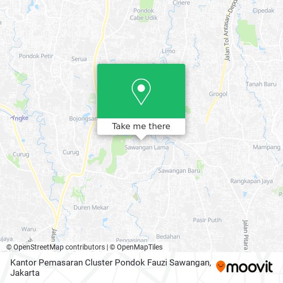 Kantor Pemasaran Cluster Pondok Fauzi Sawangan map