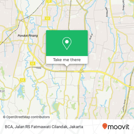 BCA, Jalan RS Fatmawati Cilandak map