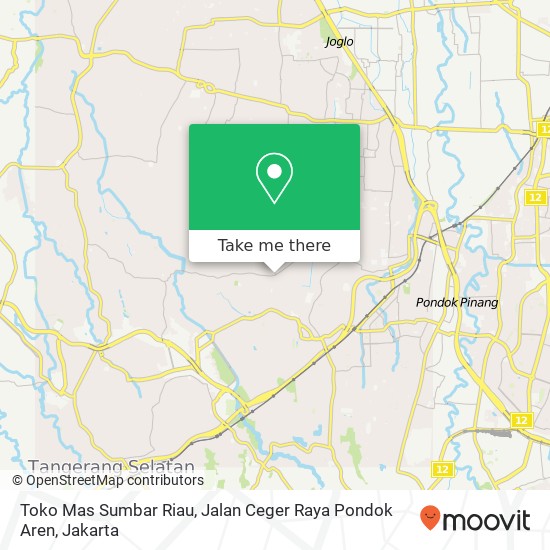 Toko Mas Sumbar Riau, Jalan Ceger Raya Pondok Aren map