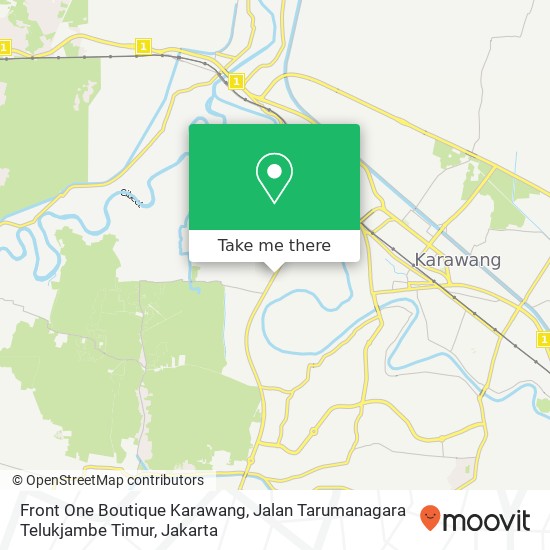 Front One Boutique Karawang, Jalan Tarumanagara Telukjambe Timur map