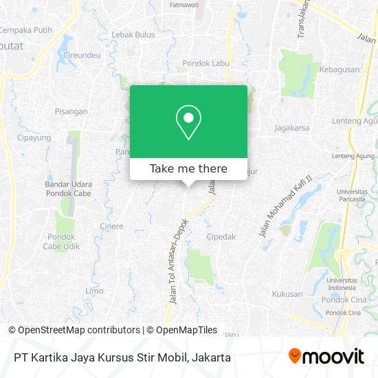PT Kartika Jaya Kursus Stir Mobil map