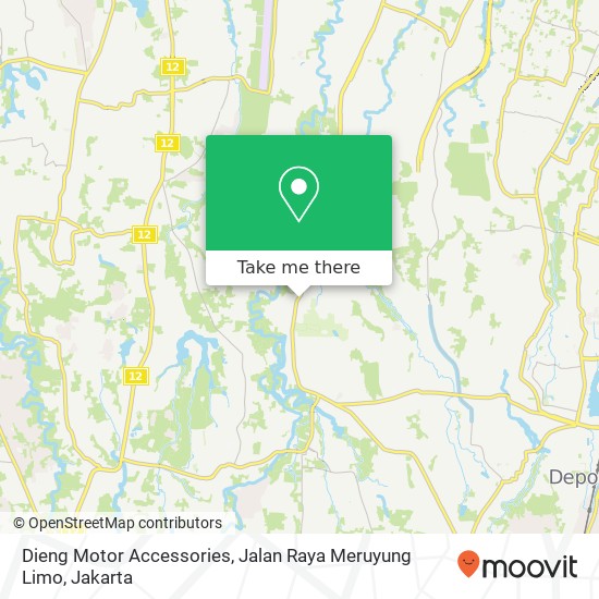 Dieng Motor Accessories, Jalan Raya Meruyung Limo map