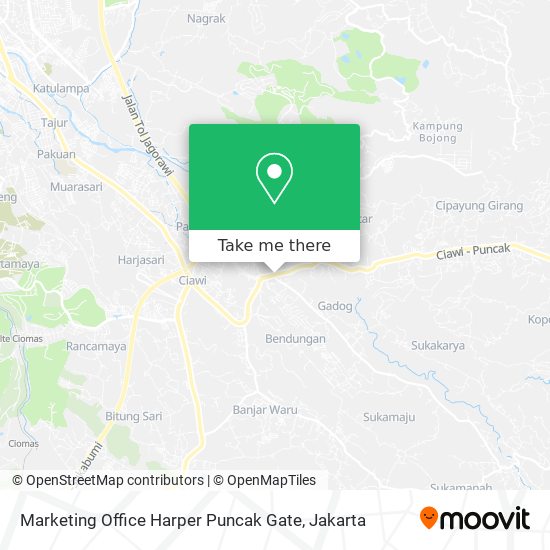 Marketing Office Harper Puncak Gate map