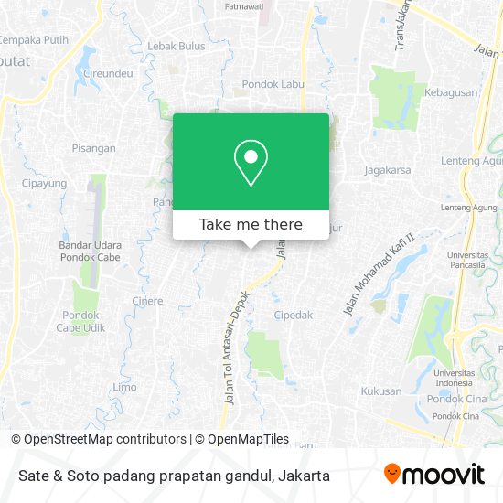 Sate & Soto padang prapatan gandul map