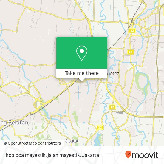 kcp bca mayestik, jalan mayestik map