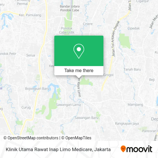 Klinik Utama Rawat Inap Limo Medicare map
