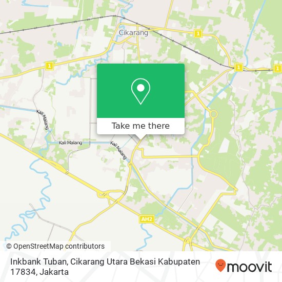 Inkbank Tuban, Cikarang Utara Bekasi Kabupaten 17834 map