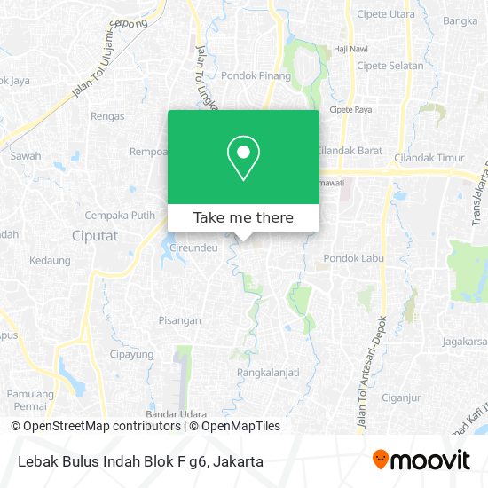 Lebak Bulus Indah Blok F g6 map