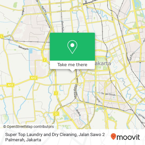 Super Top Laundry and Dry Cleaning, Jalan Sawo 2 Palmerah map