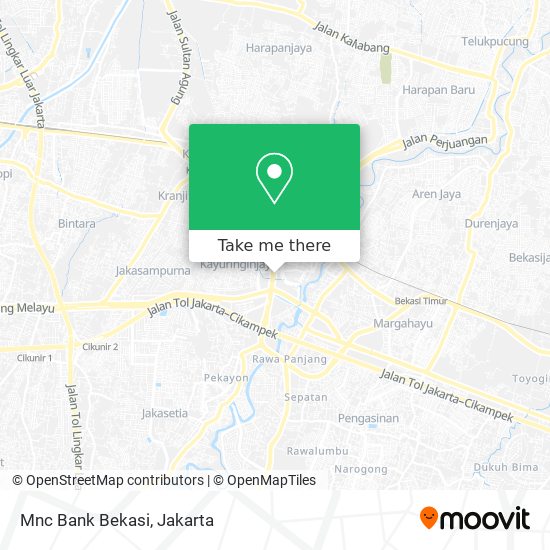 Mnc Bank Bekasi map