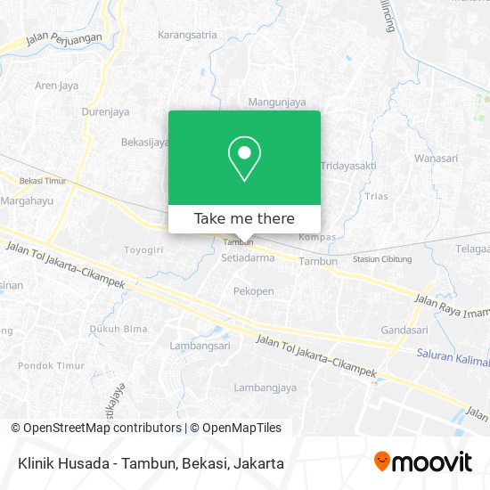 Klinik Husada - Tambun, Bekasi map
