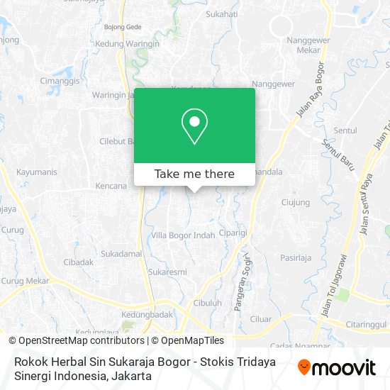 Rokok Herbal Sin Sukaraja Bogor - Stokis Tridaya Sinergi Indonesia map