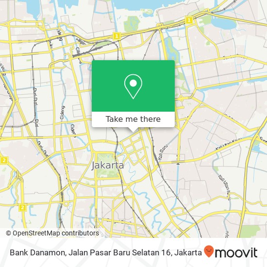 Bank Danamon, Jalan Pasar Baru Selatan 16 map