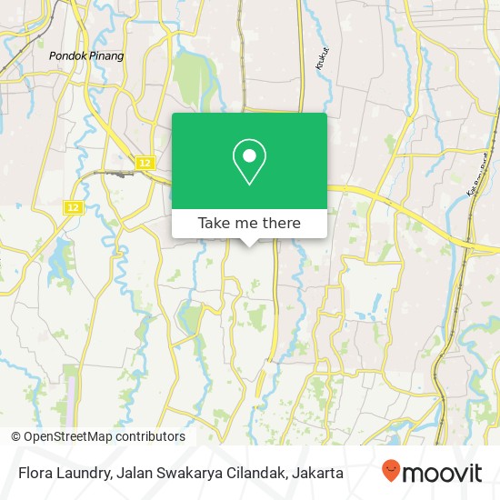 Flora Laundry, Jalan Swakarya Cilandak map