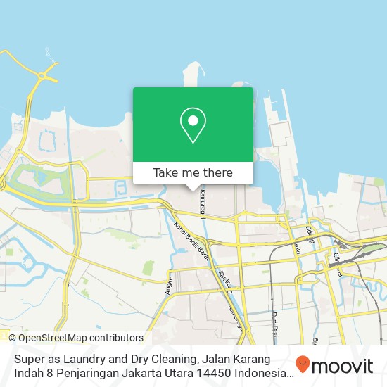 Super as Laundry and Dry Cleaning, Jalan Karang Indah 8 Penjaringan Jakarta Utara 14450 Indonesia map