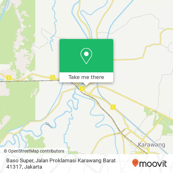 Baso Super, Jalan Proklamasi Karawang Barat 41317 map