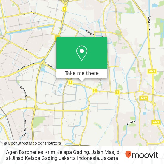 Agen Baronet es Krim Kelapa Gading, Jalan Masjid al-Jihad Kelapa Gading Jakarta Indonesia map