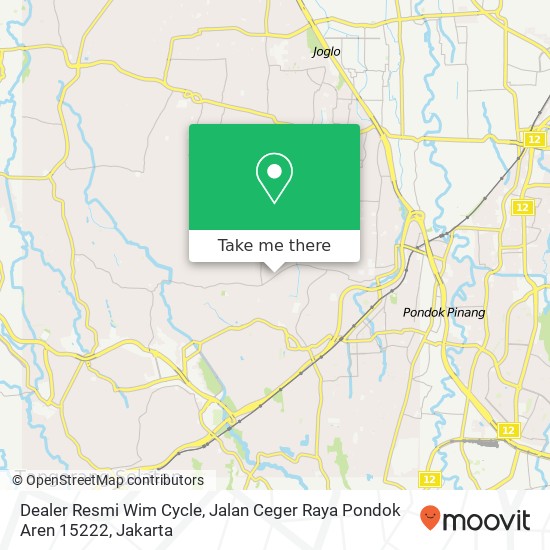 Dealer Resmi Wim Cycle, Jalan Ceger Raya Pondok Aren 15222 map