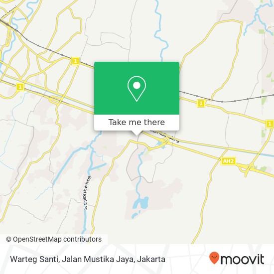 Warteg Santi, Jalan Mustika Jaya map