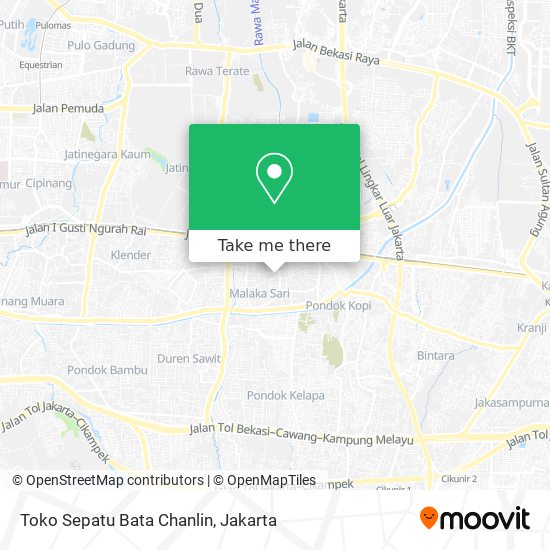 Toko Sepatu Bata Chanlin map