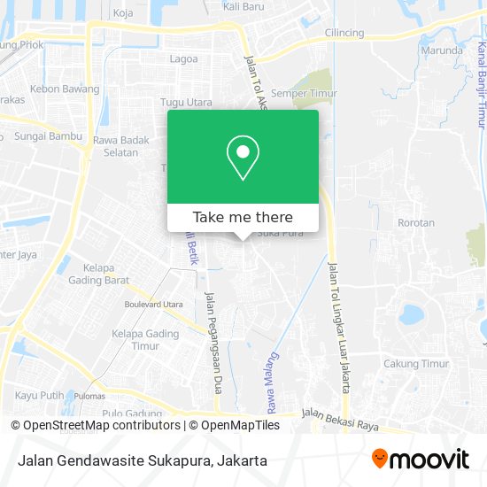 Jalan Gendawasite Sukapura map