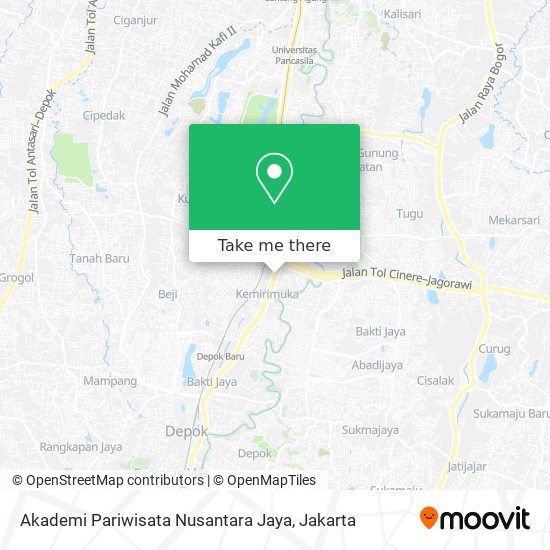 Akademi Pariwisata Nusantara Jaya map