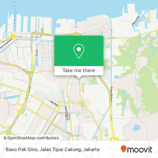 Baso Pak Gino, Jalan Tipar Cakung map