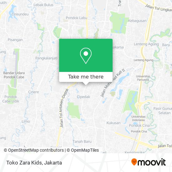 Toko Zara Kids map