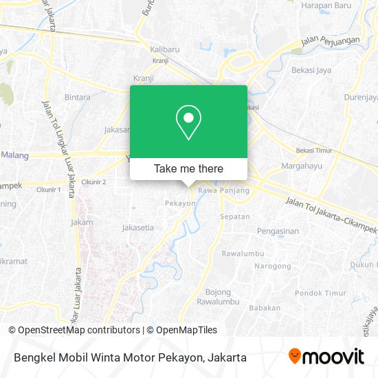 Bengkel Mobil Winta Motor Pekayon map