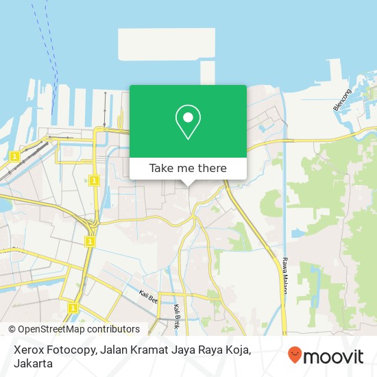 Xerox Fotocopy, Jalan Kramat Jaya Raya Koja map
