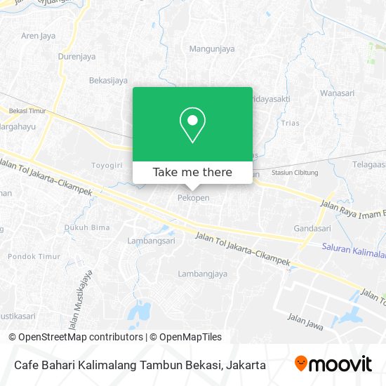 Cafe Bahari Kalimalang Tambun Bekasi map