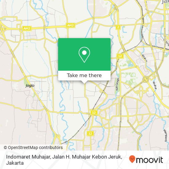 Indomaret Muhajar, Jalan H. Muhajar Kebon Jeruk map