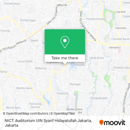 NICT. Auditorium UIN Syarif Hidayatullah Jakarta map
