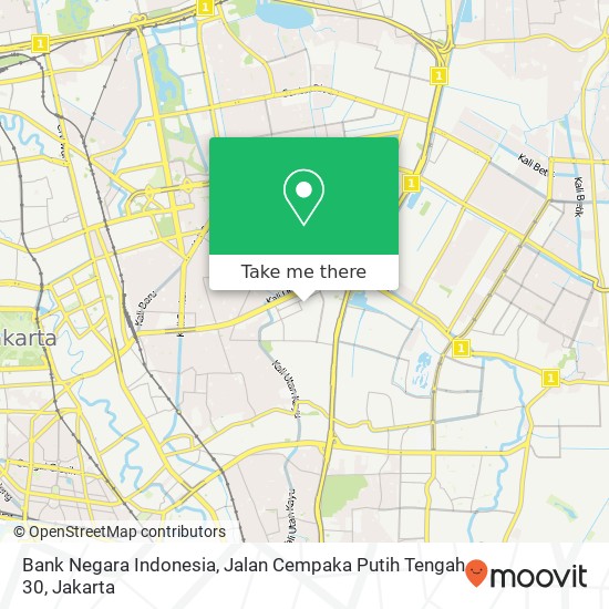 Bank Negara Indonesia, Jalan Cempaka Putih Tengah 30 map