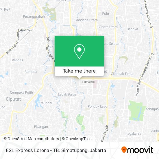 How to get to ESL Express Lorena - TB. Simatupang in Jakarta Selatan by Bus  or Train?