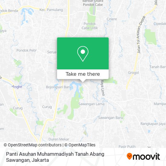 Panti Asuhan Muhammadiyah Tanah Abang Sawangan map