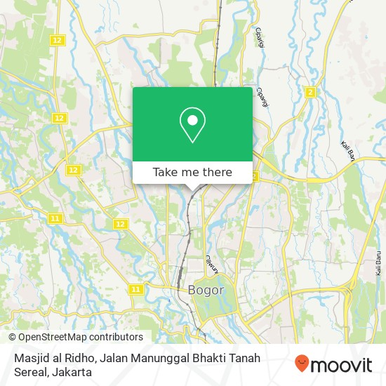 Masjid al Ridho, Jalan Manunggal Bhakti Tanah Sereal map