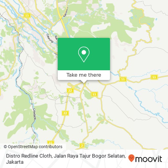 Distro Redline Cloth, Jalan Raya Tajur Bogor Selatan map