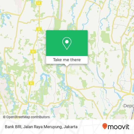 Bank BRI, Jalan Raya Meruyung map