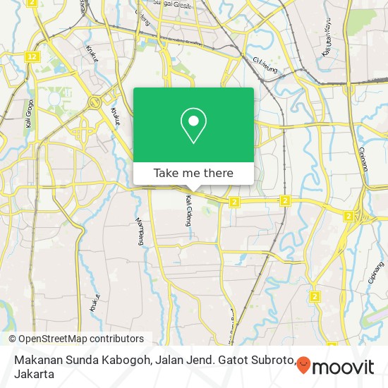 Makanan Sunda Kabogoh, Jalan Jend. Gatot Subroto map