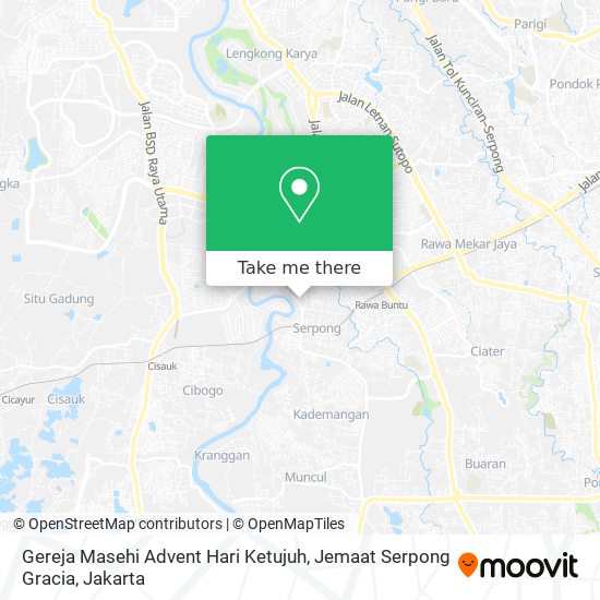 Gereja Masehi Advent Hari Ketujuh, Jemaat Serpong Gracia map