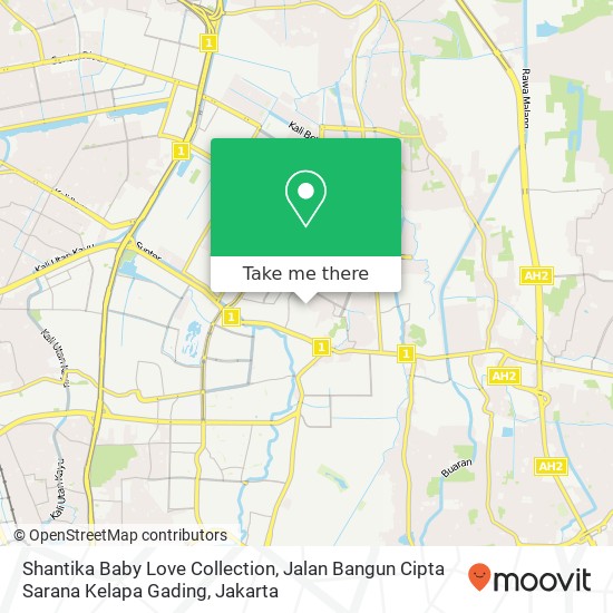 Shantika Baby Love Collection, Jalan Bangun Cipta Sarana Kelapa Gading map