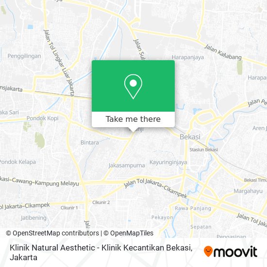 Klinik Natural Aesthetic - Klinik Kecantikan Bekasi map