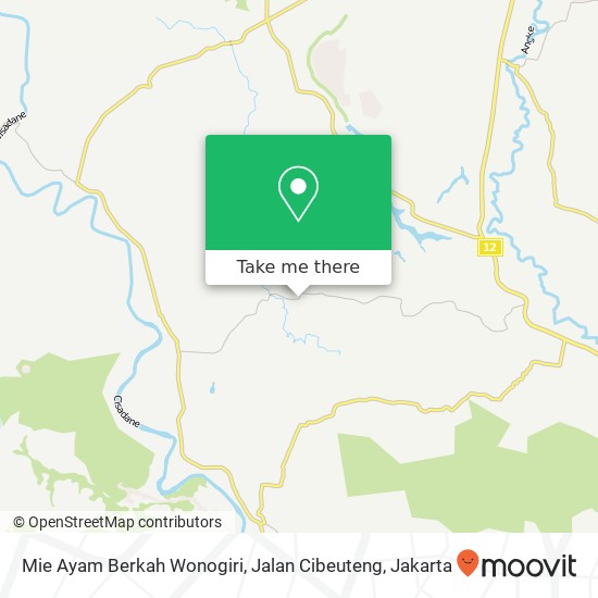 Mie Ayam Berkah Wonogiri, Jalan Cibeuteng map