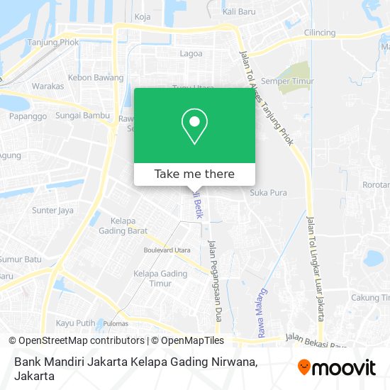 Bank Mandiri Jakarta Kelapa Gading Nirwana map