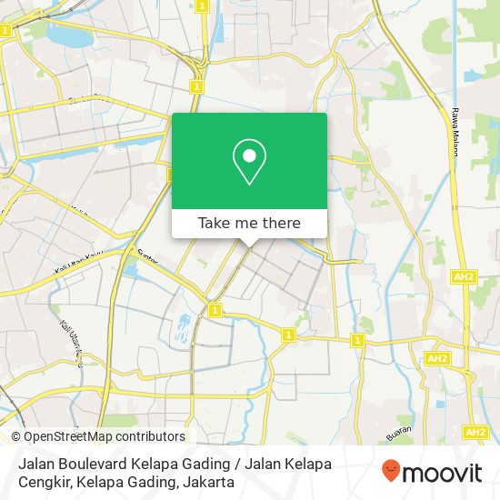 Jalan Boulevard Kelapa Gading / Jalan Kelapa Cengkir, Kelapa Gading map