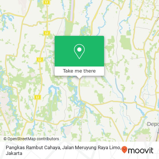 Pangkas Rambut Cahaya, Jalan Meruyung Raya Limo map