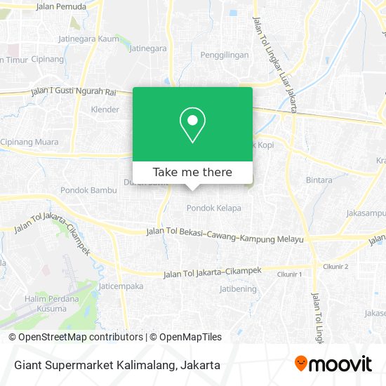 Giant Supermarket Kalimalang map